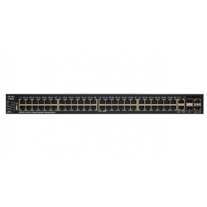 Cisco SF550X-48 Hallittu L3 Fast Ethernet (10 100) 1U Musta, Harmaa