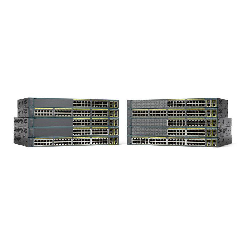 Cisco Catalyst WS-C2960+48PST-S verkkokytkin Hallittu L2 Fast Ethernet (10 100) Power over Ethernet -tuki Musta