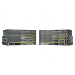 Cisco Catalyst WS-C2960+24LC-S verkkokytkin Hallittu L2 Fast Ethernet (10 100) Power over Ethernet -tuki Musta