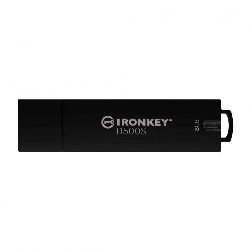Kingston Technology IronKey D500S USB-muisti 8 GB USB A-tyyppi 3.2 Gen 1 (3.1 Gen 1) Musta