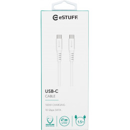 eSTUFF ES604102 USB-kaapeli 1,5 m USB 3.2 Gen 2 (3.1 Gen 2) USB C Valkoinen