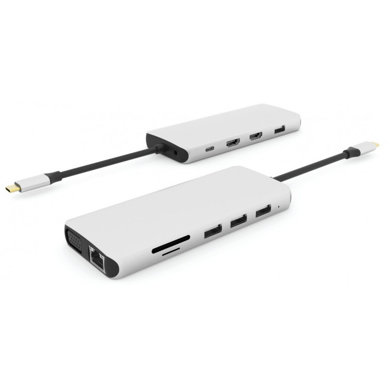 eSTUFF USB-C Single USB-C Dock USB 3.2 Gen 1 (3.1 Gen 1) Type-C 5000 Mbit s Harmaa