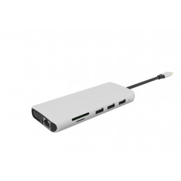 eSTUFF USB-C Single USB-C Dock USB 3.2 Gen 1 (3.1 Gen 1) Type-C 5000 Mbit s Harmaa