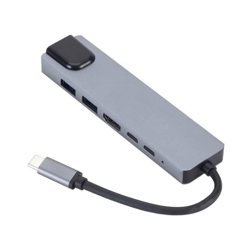 eSTUFF ES623012 kannettavien tietokoneiden telakka ja porttitoistin USB 3.2 Gen 1 (3.1 Gen 1) Type-C Harmaa