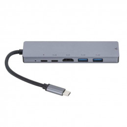 eSTUFF ES623012 kannettavien tietokoneiden telakka ja porttitoistin USB 3.2 Gen 1 (3.1 Gen 1) Type-C Harmaa