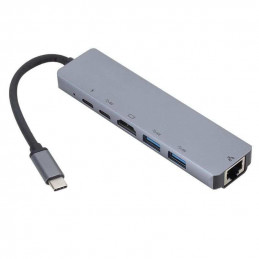 eSTUFF ES623012 kannettavien tietokoneiden telakka ja porttitoistin USB 3.2 Gen 1 (3.1 Gen 1) Type-C Harmaa