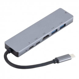 eSTUFF ES623012 kannettavien tietokoneiden telakka ja porttitoistin USB 3.2 Gen 1 (3.1 Gen 1) Type-C Harmaa