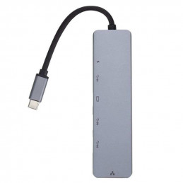 eSTUFF ES623012 kannettavien tietokoneiden telakka ja porttitoistin USB 3.2 Gen 1 (3.1 Gen 1) Type-C Harmaa