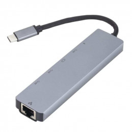 eSTUFF ES623012 kannettavien tietokoneiden telakka ja porttitoistin USB 3.2 Gen 1 (3.1 Gen 1) Type-C Harmaa