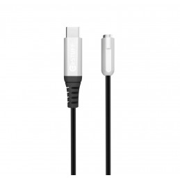 eSTUFF ES651660-BULK kaapelin sukupuolenvaihtaja USB C 3.5mm minijack Hopea