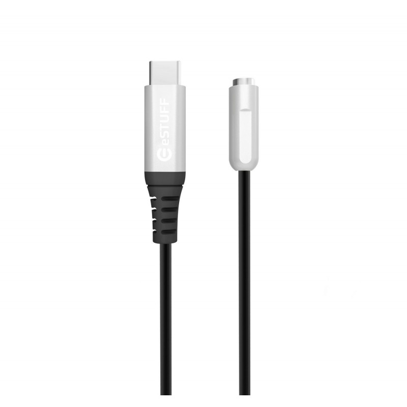 eSTUFF ES651660-BULK kaapelin sukupuolenvaihtaja USB C 3.5mm minijack Hopea