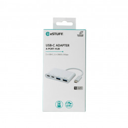 eSTUFF ES625002 keskitin USB 3.2 Gen 1 (3.1 Gen 1) Type-C 10000 Mbit s Valkoinen