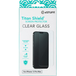 eSTUFF Titan Shield Clear Glass Screen Protector for iPhone 13 Pro Max Kirkas näytönsuoja Apple 1 kpl