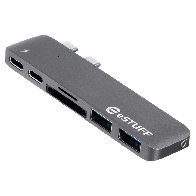 eSTUFF USB-C Slot-in Hub PRO Grey USB 3.2 Gen 1 (3.1 Gen 1) Type-C 5000 Mbit s Harmaa