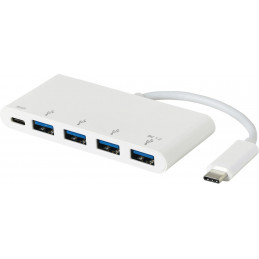 eSTUFF USB-C Charging hub USB 3.2 Gen 1 (3.1 Gen 1) Type-C 5000 Mbit s Valkoinen
