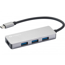 Sandberg 336-32 keskitin USB 3.2 Gen 1 (3.1 Gen 1) Type-C 5000 Mbit s Harmaa