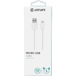 eSTUFF ES603007 USB-kaapeli 1 m USB 2.0 USB A Micro-USB B Valkoinen