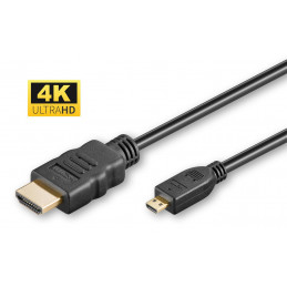 Microconnect HDM19195V2.0D HDMI-kaapeli 5 m HDMI-tyyppi D (mikro) HDMI-tyyppi A (vakio) Musta