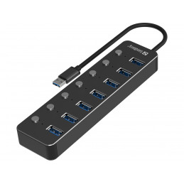 Sandberg 134-33 keskitin USB 3.2 Gen 1 (3.1 Gen 1) Type-A 5000 Mbit s Musta