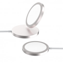 eSTUFF ES638102 mobiililaitteen laturi Älypuhelin Alumiini, Valkoinen AC Langaton lataaminen Pikalataus Sisätila