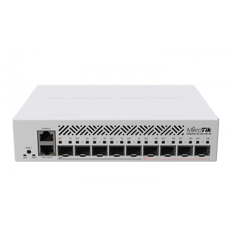 Mikrotik CRS310-1G-5S-4S+IN verkkokytkin Hallittu L3 Power over Ethernet -tuki 1U