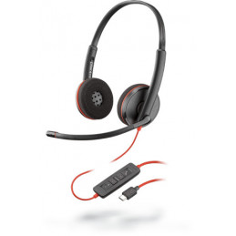 POLY Blackwire C3220 Kuulokkeet Langallinen Pääpanta Puhelut Musiikki USB Type-C Musta, Punainen