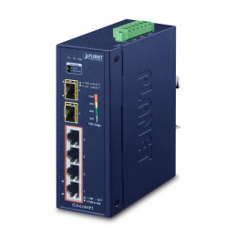 PLANET IGS-624HPT verkkokytkin Hallitsematon Gigabit Ethernet (10 100 1000) Power over Ethernet -tuki Sininen