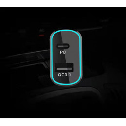 CoreParts USB-C Car Charger Universaali Musta Pikalataus Sisätila