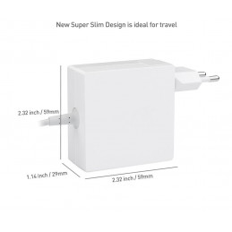 CoreParts MBXUSBC-AC0001-W virta-adapteri ja vaihtosuuntaaja Sisätila 45 W Valkoinen