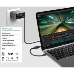 CoreParts MBXUSBC-AC0005 virta-adapteri ja vaihtosuuntaaja Sisätila 45 W Musta