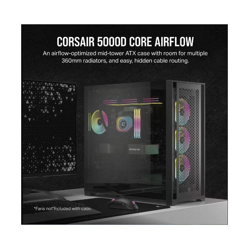 Corsair Case 5000D Airflow Core TempGlass Black Musta