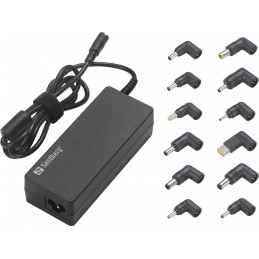 Sandberg Laptop AC Adapter 90W EU+UK virta-adapteri ja vaihtosuuntaaja Sisätila Musta