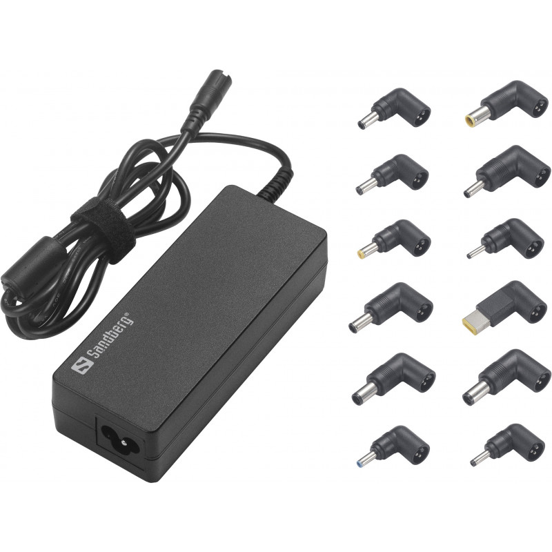 Sandberg Laptop AC Adapter 90W EU+UK virta-adapteri ja vaihtosuuntaaja Sisätila Musta