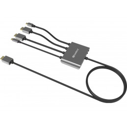 Sandberg 509-21 videokaapeli-adapteri 2 m HDMI-tyyppi A (vakio) DisplayPort + Mini DisplayPort + HDMI + USB Type-C Musta