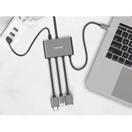 Sandberg 509-21 videokaapeli-adapteri 2 m HDMI-tyyppi A (vakio) DisplayPort + Mini DisplayPort + HDMI + USB Type-C Musta