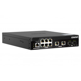QNAP QSW-M2106PR-2S2T verkkokytkin Hallittu L2 10G Ethernet (100 1000 10000) Power over Ethernet -tuki 1U Musta