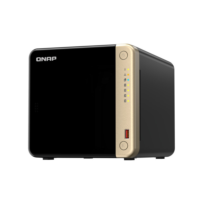 QNAP TS-464 NAS Tower Ethernet LAN Musta, Pronssi N5095