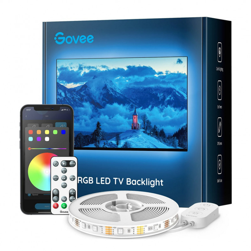 Govee RGB Bluetooth LED Backlight For TVs 46-60 Inches Älyvalonauha Valkoinen