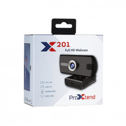 ProXtend X201 Full HD verkkokamera 3 MP 2048 x 1536 pikseliä USB 2.0 Musta, Hopea