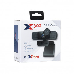 ProXtend X302 Full HD verkkokamera 2 MP 1920 x 1080 pikseliä USB 2.0 Musta