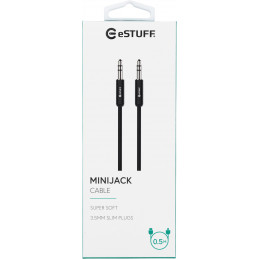 eSTUFF Minijack Cable 3.5mm 0,5m audiokaapeli Musta