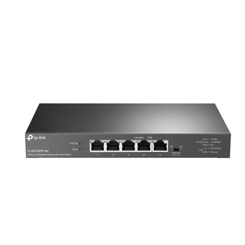 TP-Link TL-SG105PP-M2 verkkokytkin Hallitsematon Gigabit Ethernet (10 100 1000) Musta