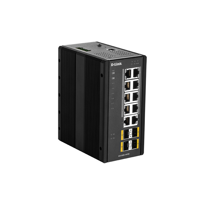 D-Link DIS‑300G‑14PSW Hallittu L2 Gigabit Ethernet (10 100 1000) Power over Ethernet -tuki Musta