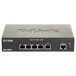 D-Link DSR-250V2 langaton reititin Gigabitti Ethernet Musta