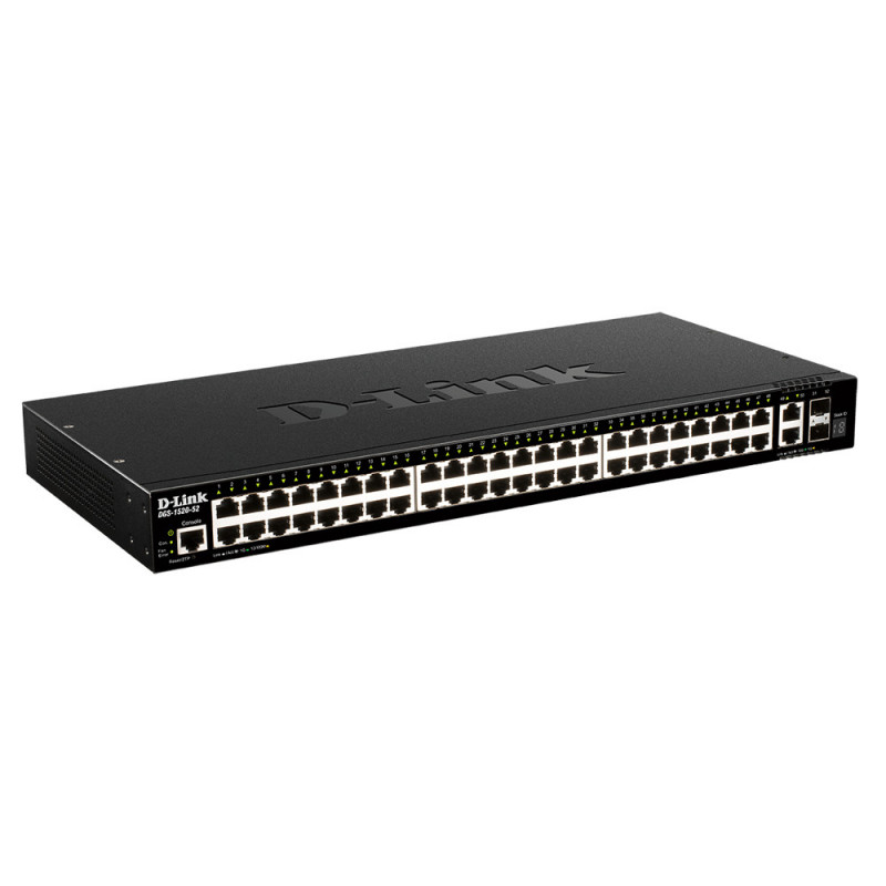 D-Link DGS-1520-52 E verkkokytkin Hallittu L3 10G Ethernet (100 1000 10000) 1U Musta