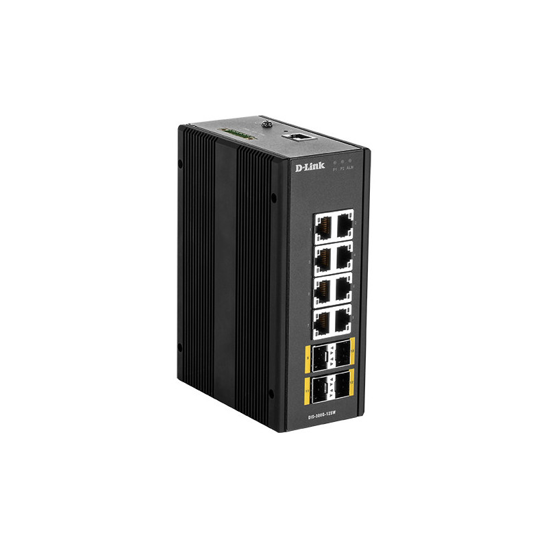 D-Link DIS‑300G‑12SW Hallittu L2 Gigabit Ethernet (10 100 1000) Musta