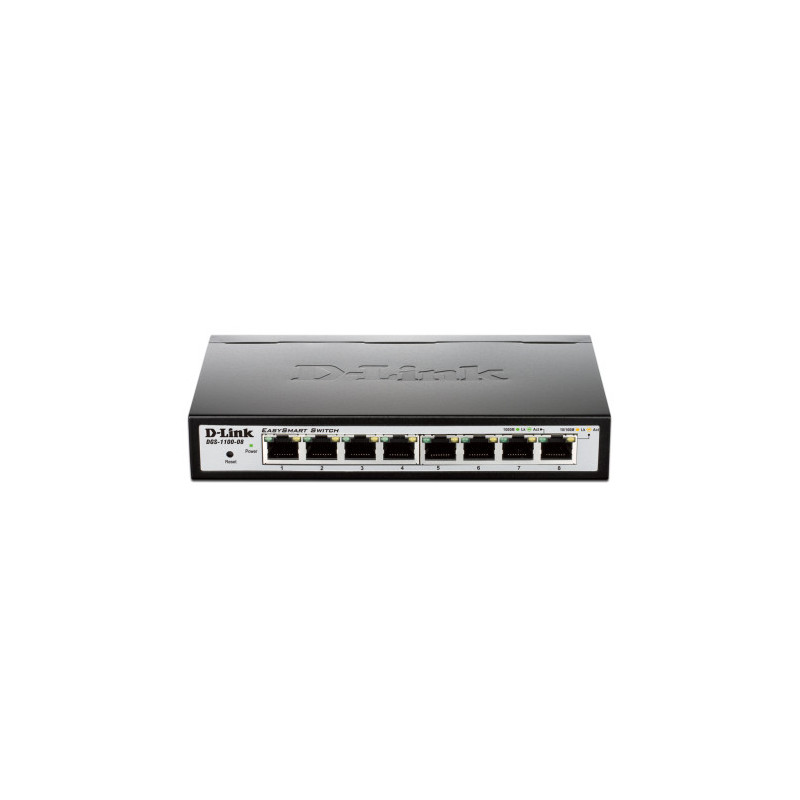 D-Link DGS-1100-08 Hallittu Gigabit Ethernet (10 100 1000) Musta