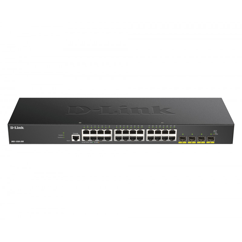 D-Link DGS-1250-28X verkkokytkin Hallittu L3 Gigabit Ethernet (10 100 1000) Musta