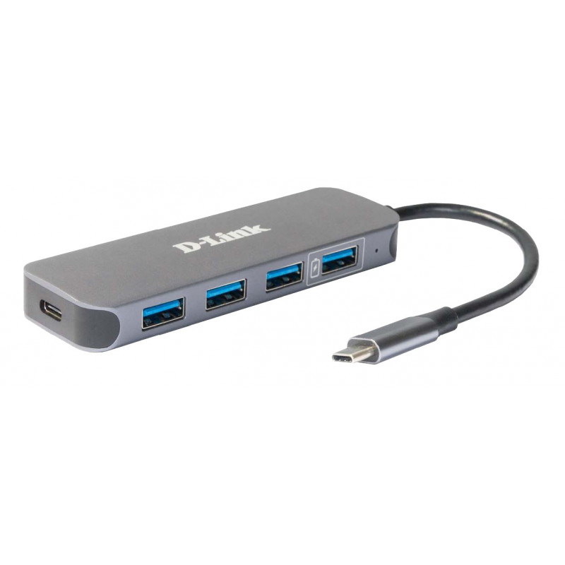 D-Link DUB-2340 keskitin USB Type-C 5000 Mbit s Harmaa