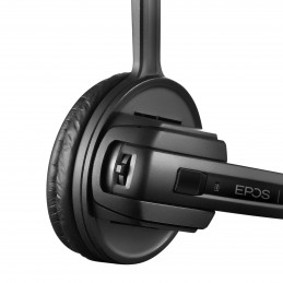 EPOS | SENNHEISER IMPACT D 10 Phone - EU Kuulokkeet Langaton Ear-hook, Pääpanta, Niskanauha Toimisto puhelukeskus Musta, Hopea